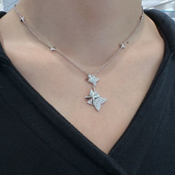 APM Monaco Sterling Silver Silver Lock Necklace - Picture 4 of 5